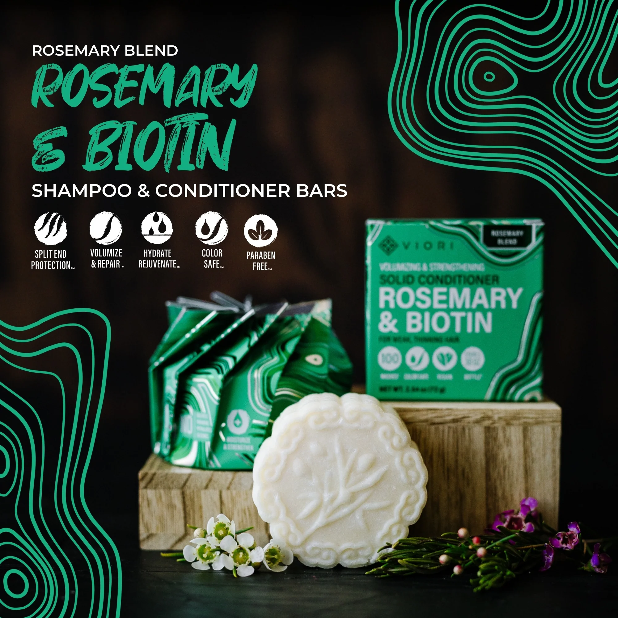 Rosemary Biotin Conditioner Bar – Thinning Hair | VIORI - Image 3