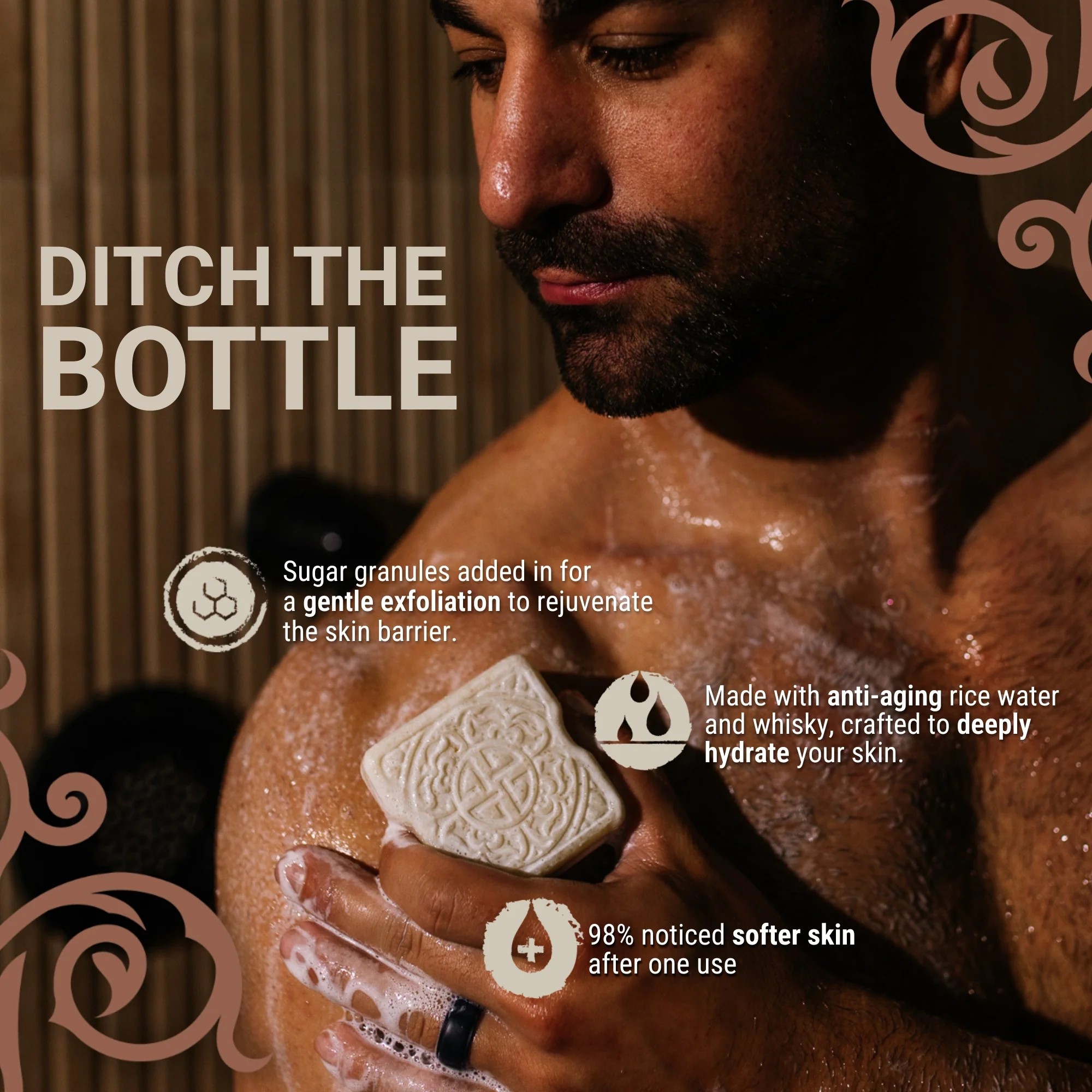 Men's Sandalwood Sugar Scrub Bar | VIORI - Image 4