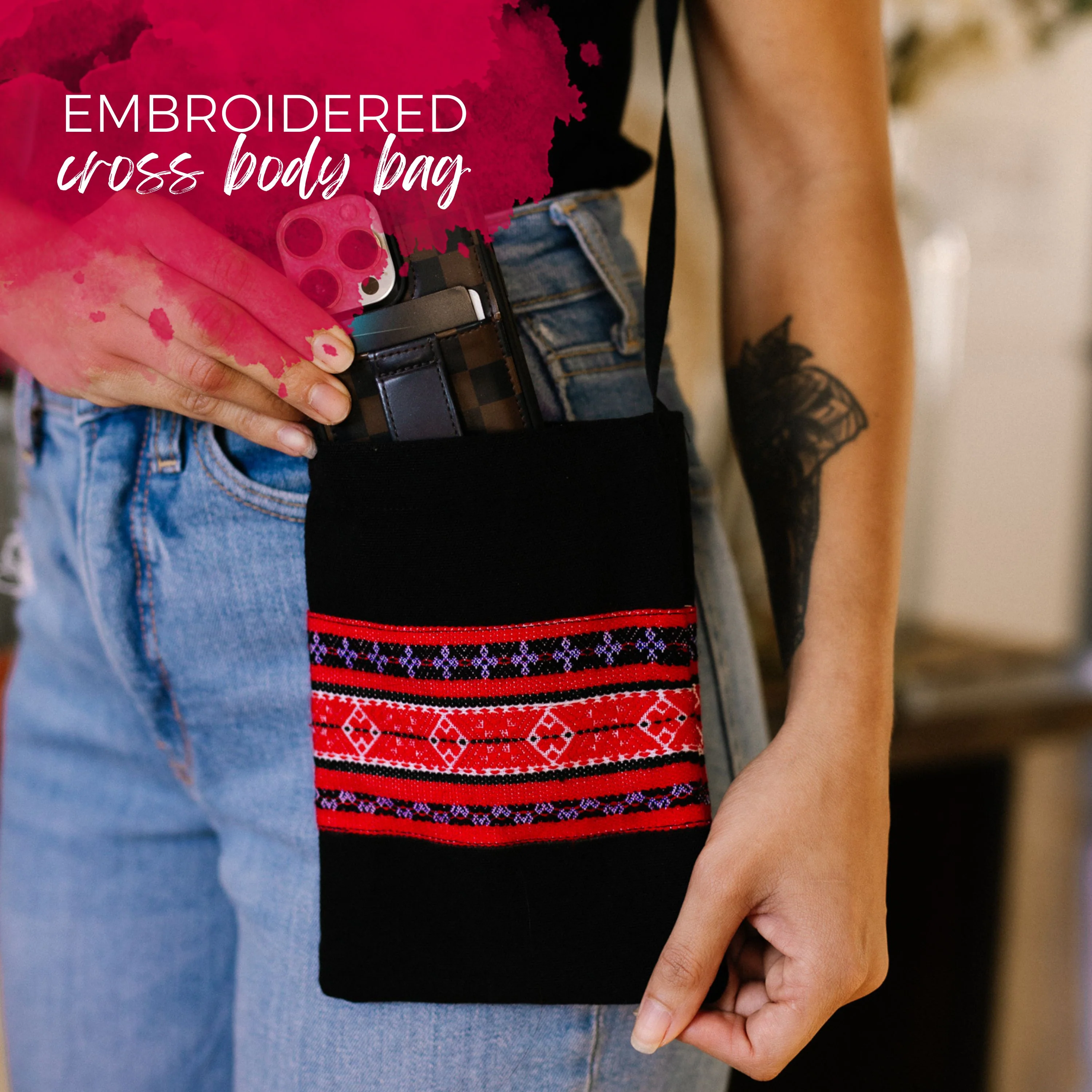 Red Yao Embroidered Bag – Handmade | VIORI - Image 8
