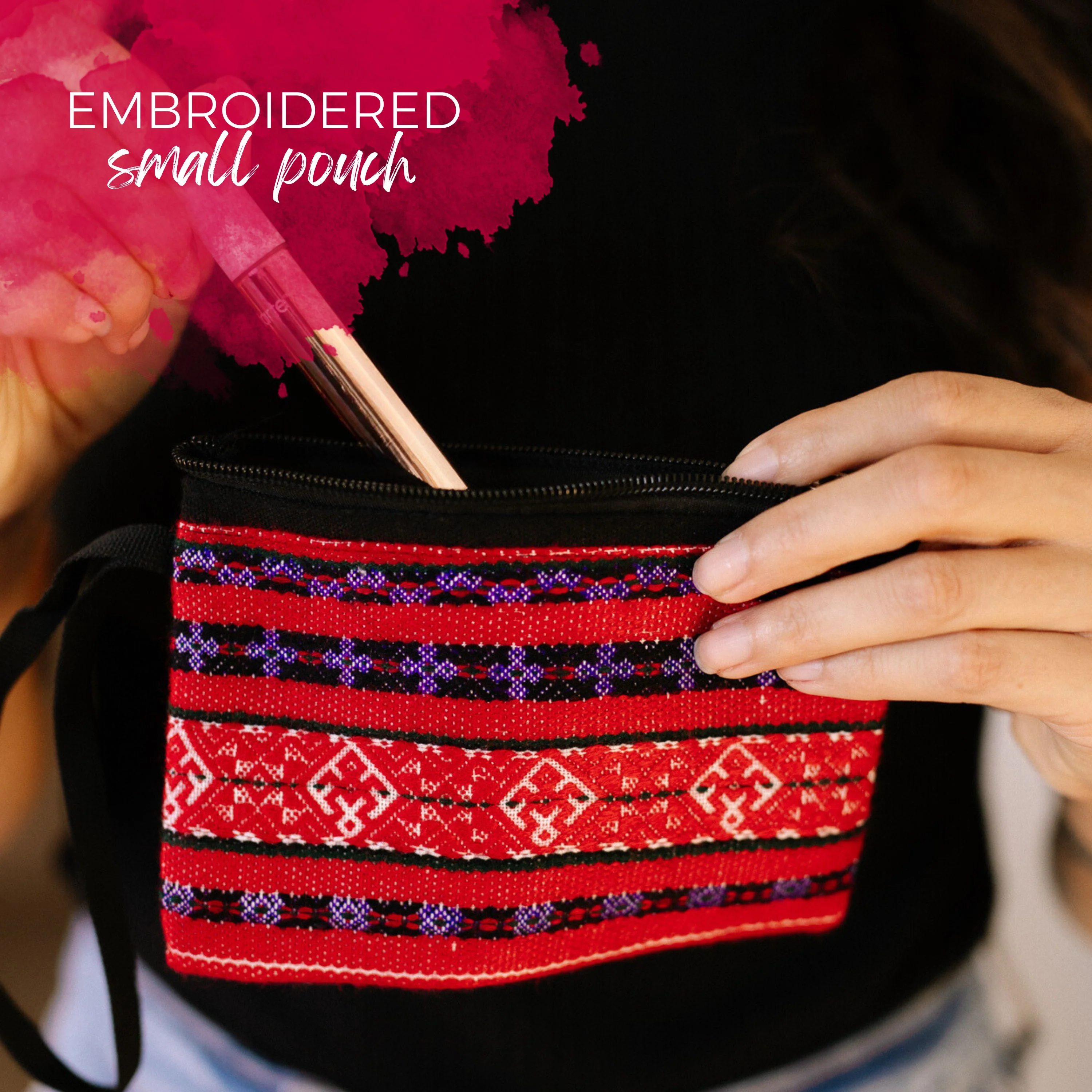 Red Yao Embroidered Bag – Handmade | VIORI - Image 9