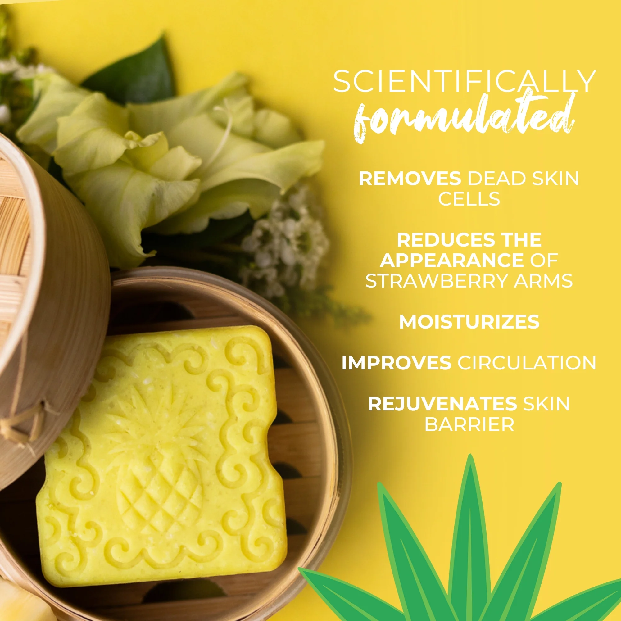 Pineapple Sugar Scrub Bar – Brightening | VIORI - Image 8